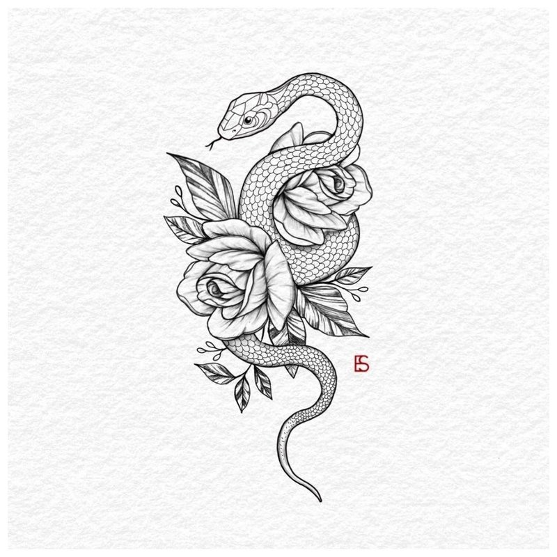 Animal theme tattoo sketch