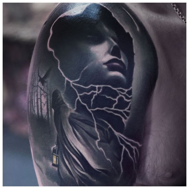 Realistic dark tattoo