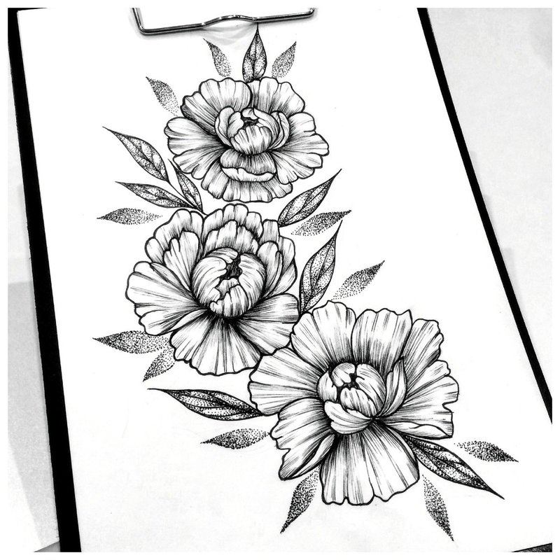 Flower sketch for tattoo