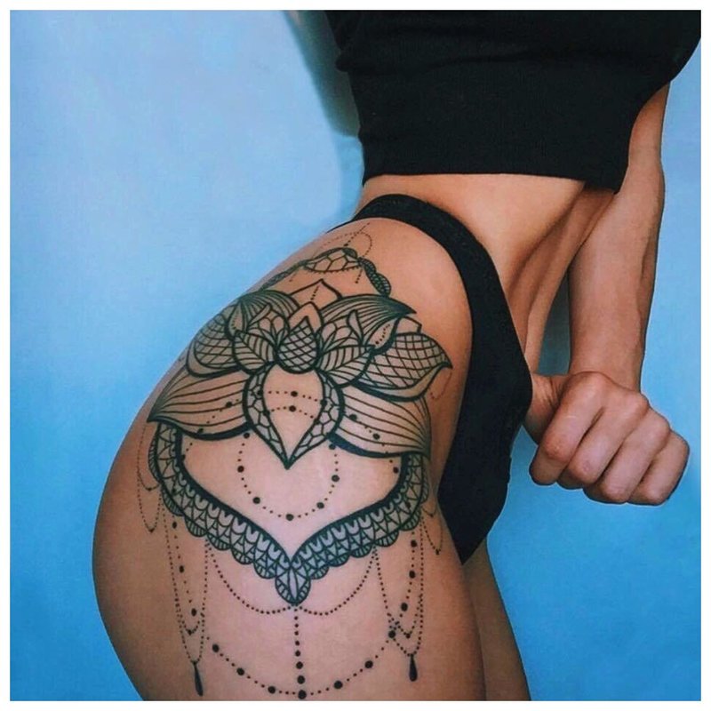 Ethnic flower tattoo