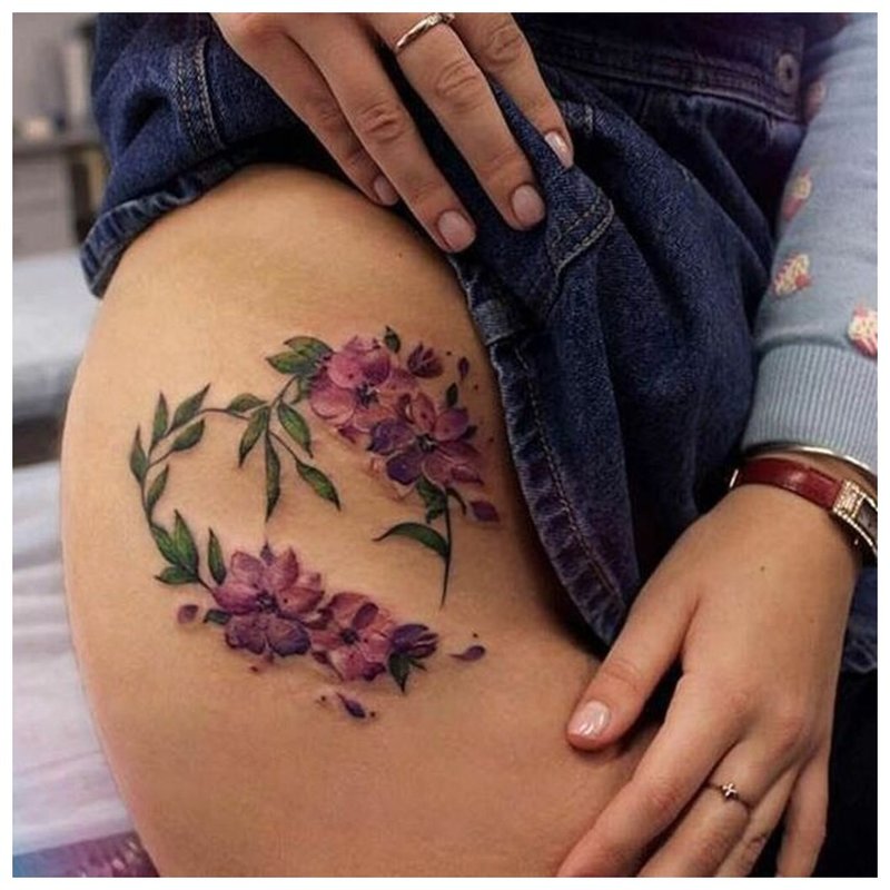 Floral theme for hip tattoo