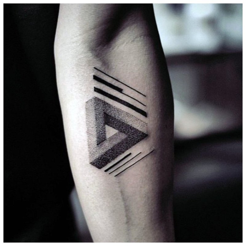 Triangle - tattoo for men on the forearm