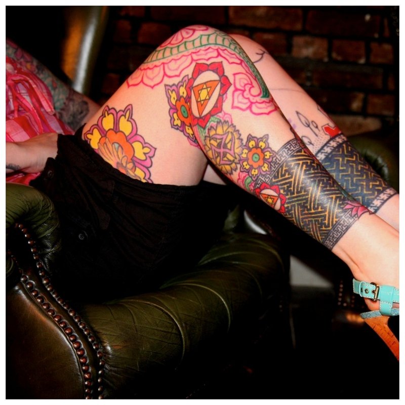 Full Leg Tattoo in color