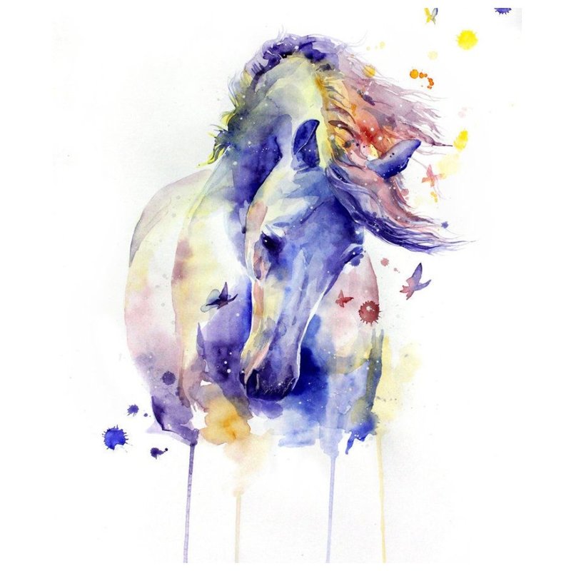 Watercolor sketch of a horse