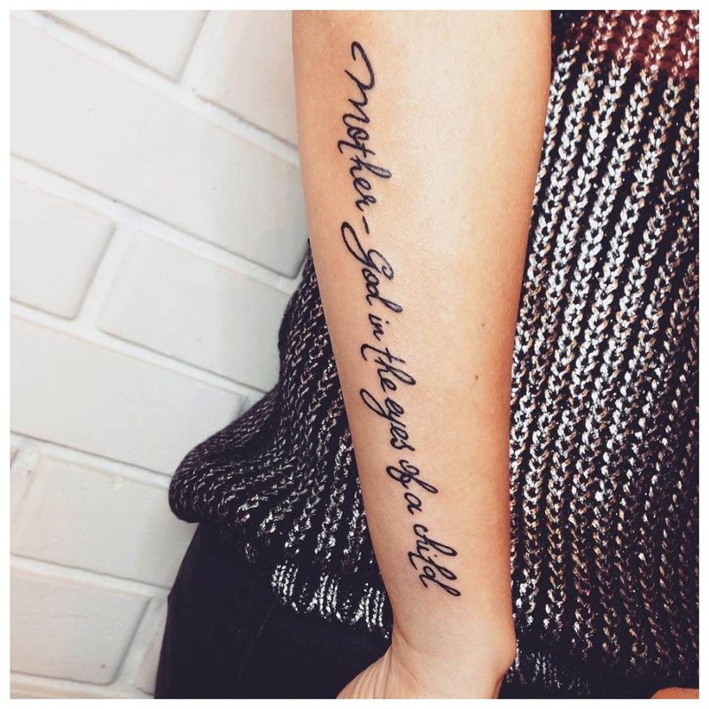 Tattoo inscription in English