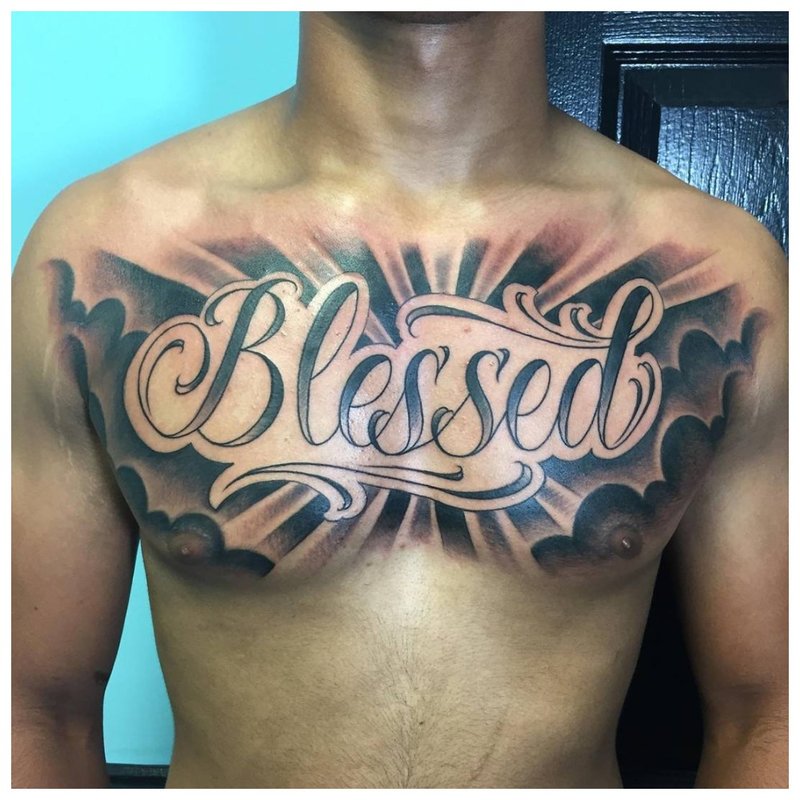 Lettering on the chest