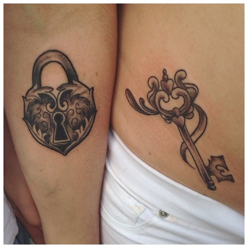 Paired tattoo for husband wife