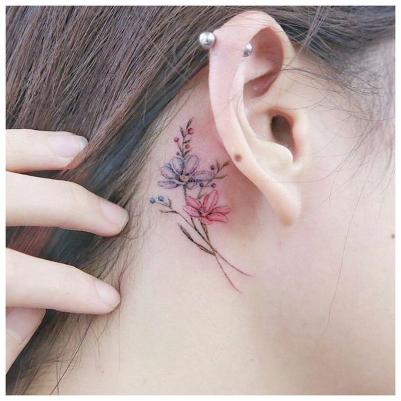 Tattoo behind the ear