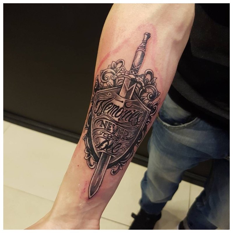 Tattoo on the forearm of a man