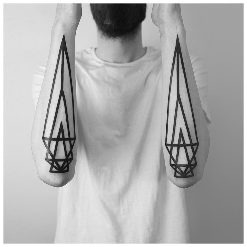 Geometric minimalism tattoo