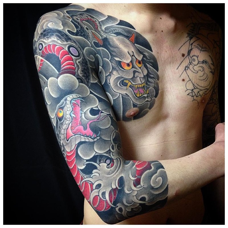 Japanese demon tattoo