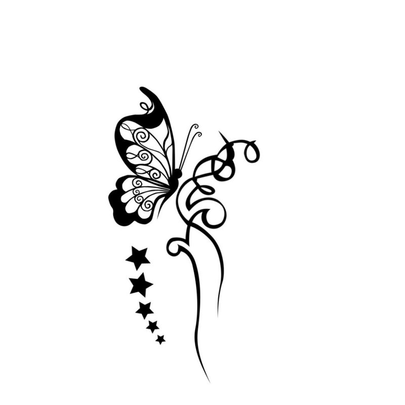 Butterfly silhouette - sketch for tattoo