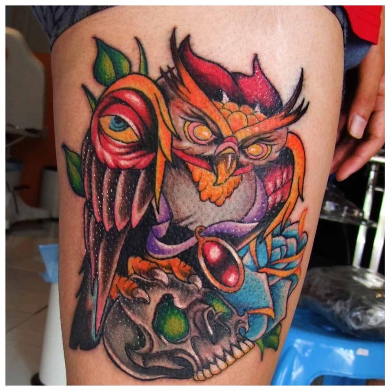 New Year's Owl Tattoo