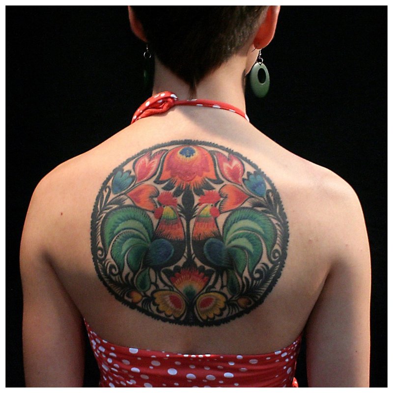 Ethnic tattoo on the back