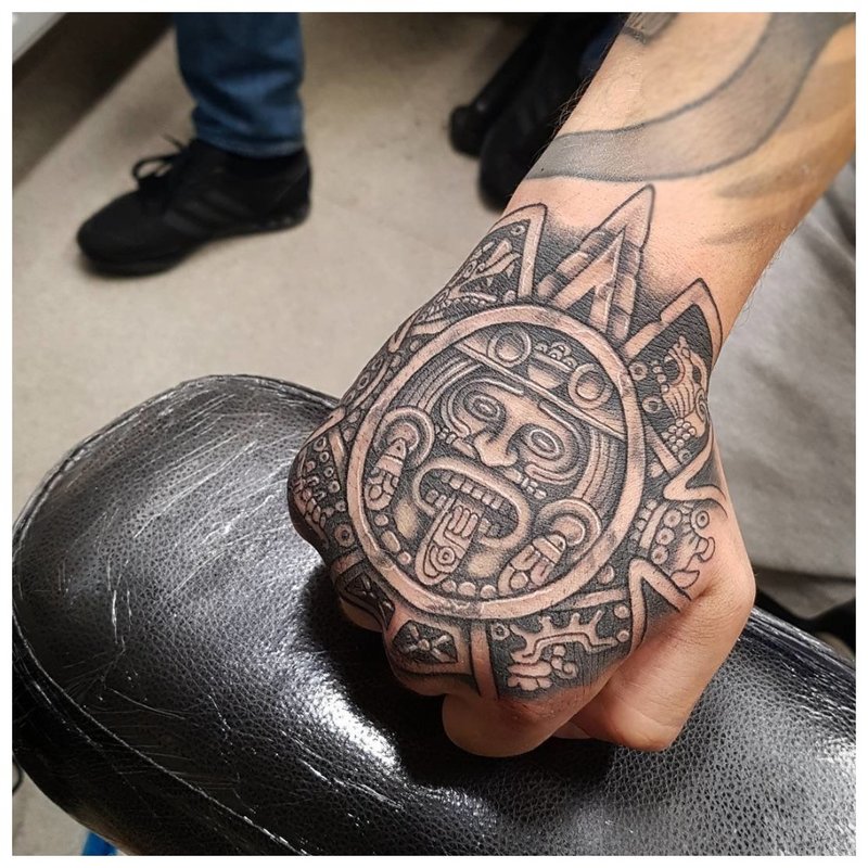 Mayan Tattoo on the palm of your hand