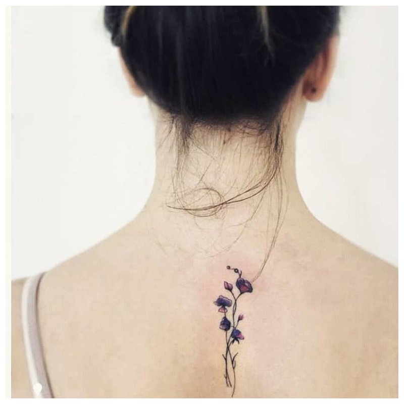 Sprig of flowers on the back