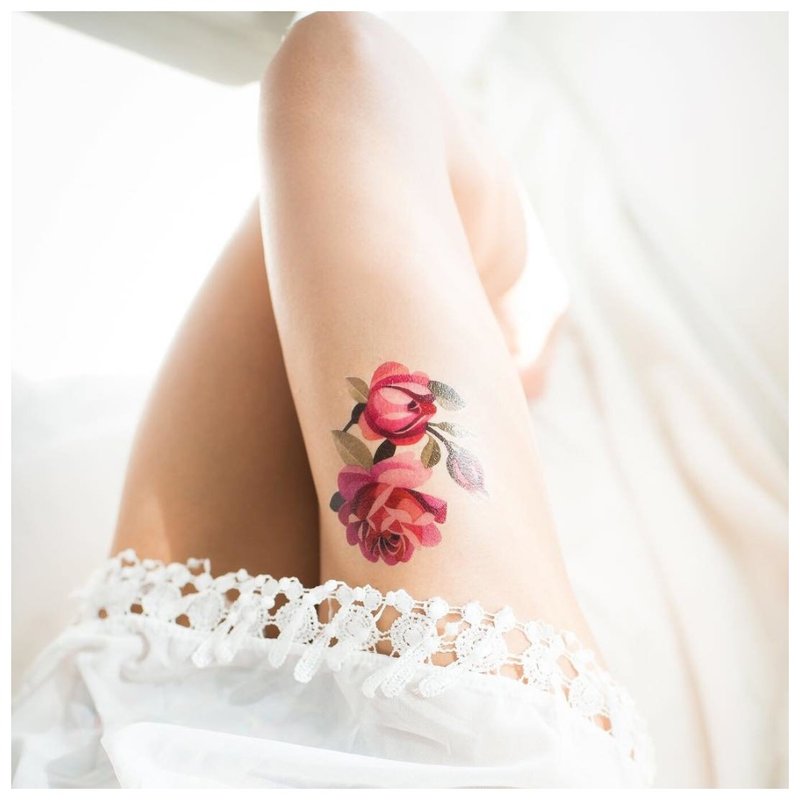 Watercolor tattoo style