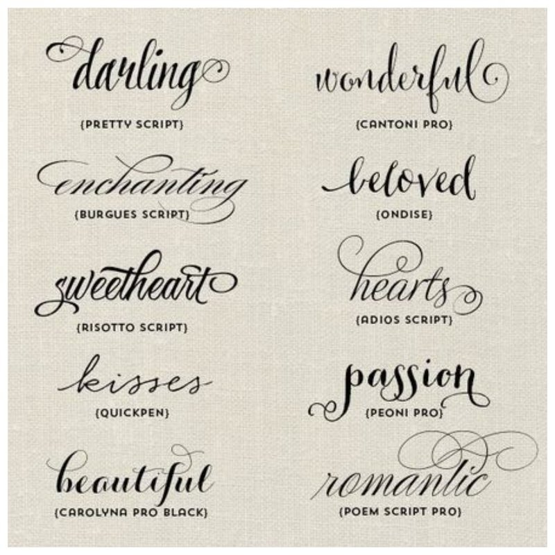 Beautiful fonts for inscriptions