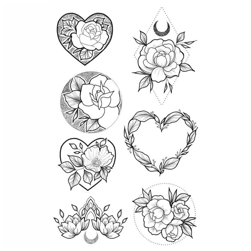 Love theme of sketches for tattoos