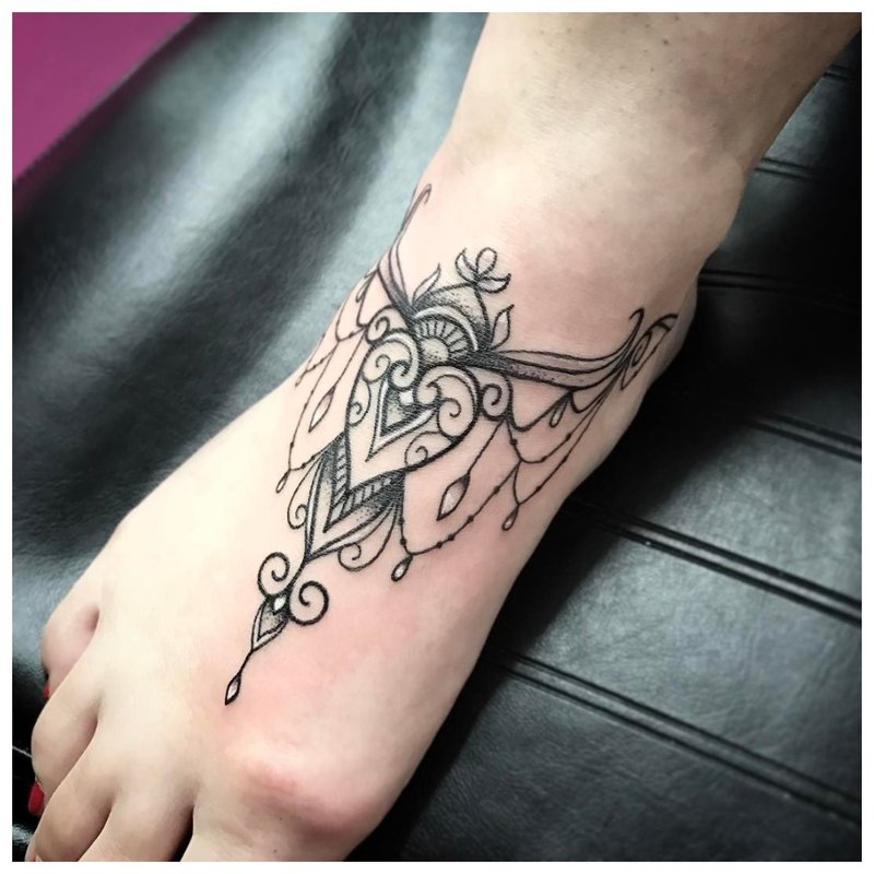 Ethnic tattoo on the foot