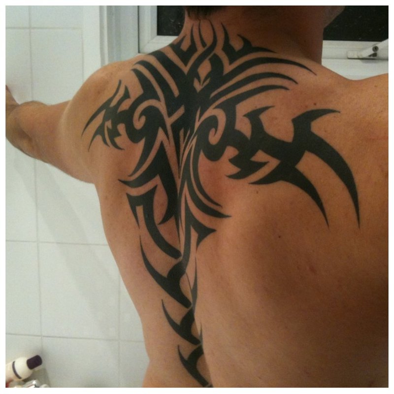 Tribal tattoo on the back