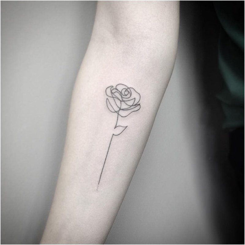 Rose in the technique of minimalism