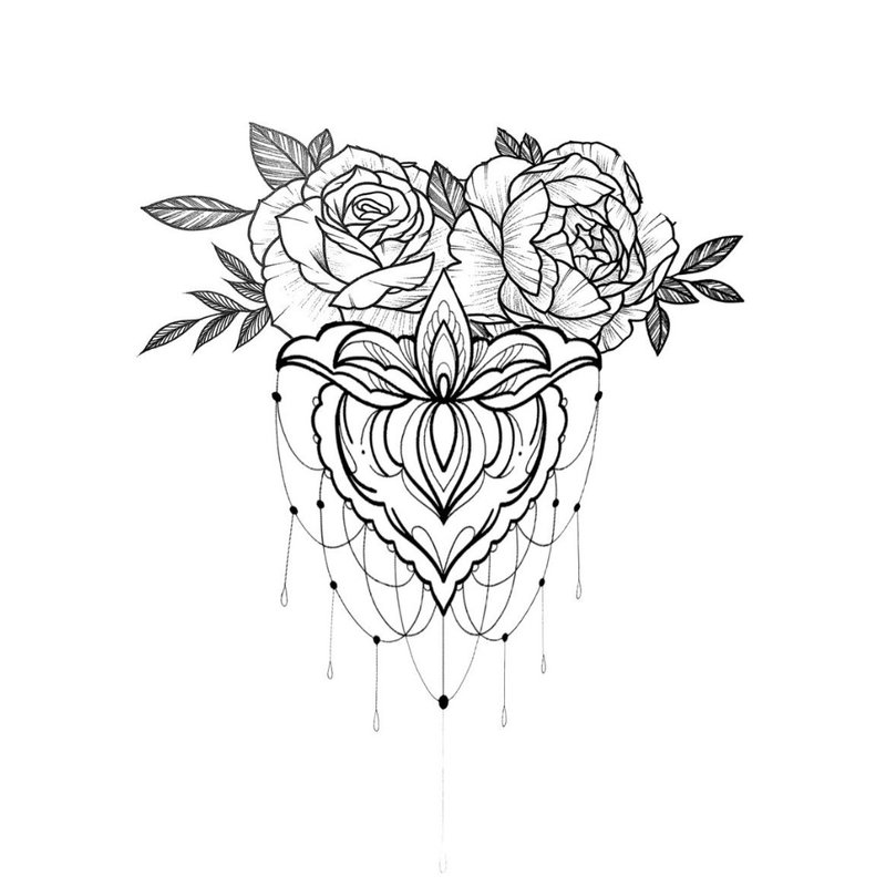 Rose - sketch for tattoo girl