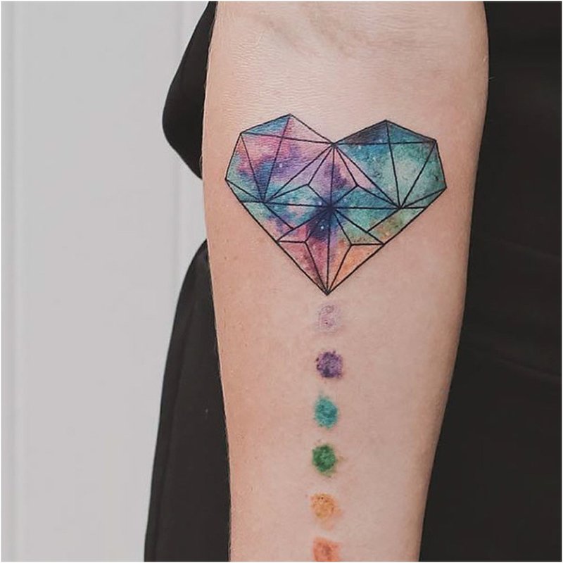 Heart tattoo in watercolor