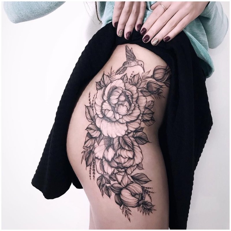 Hip contour tattoo