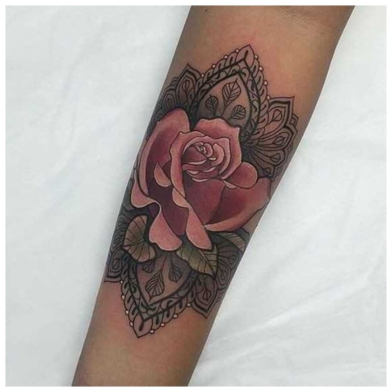 Large rose tattoo