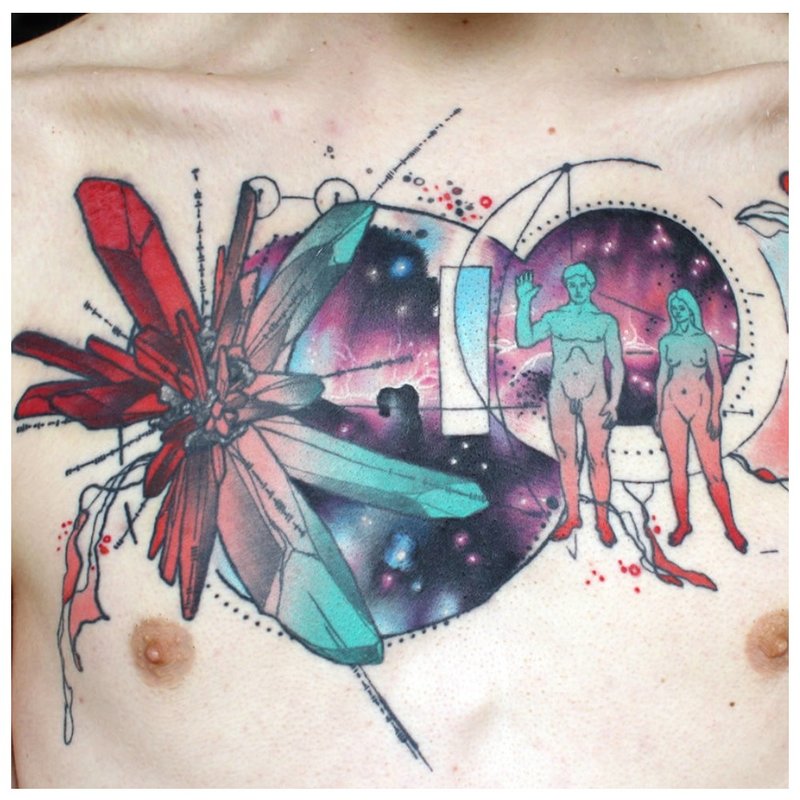 Unusual watercolor tattoo