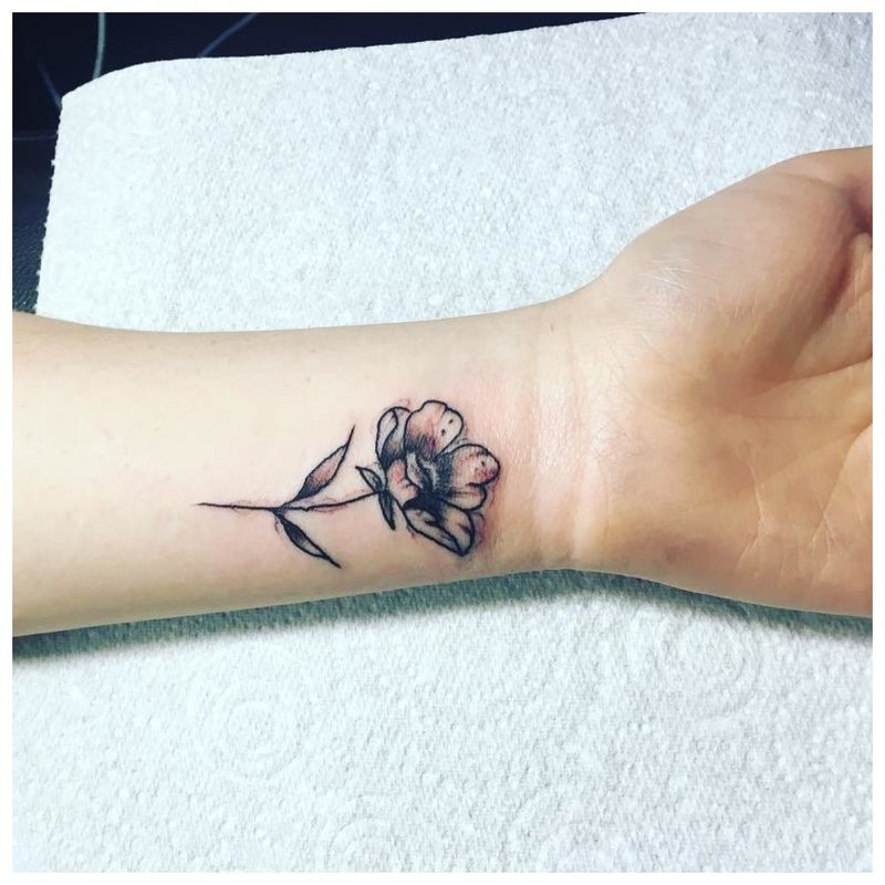 Floral wrist tattoo