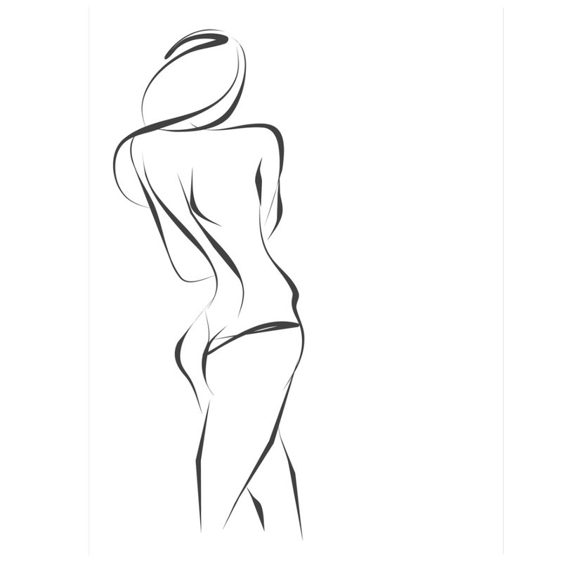 Sketch of tattoo female silhouette