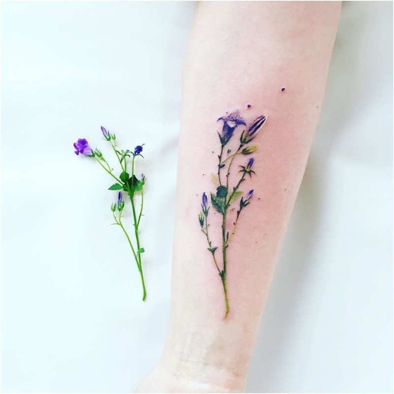 Watercolor lavender tattoos