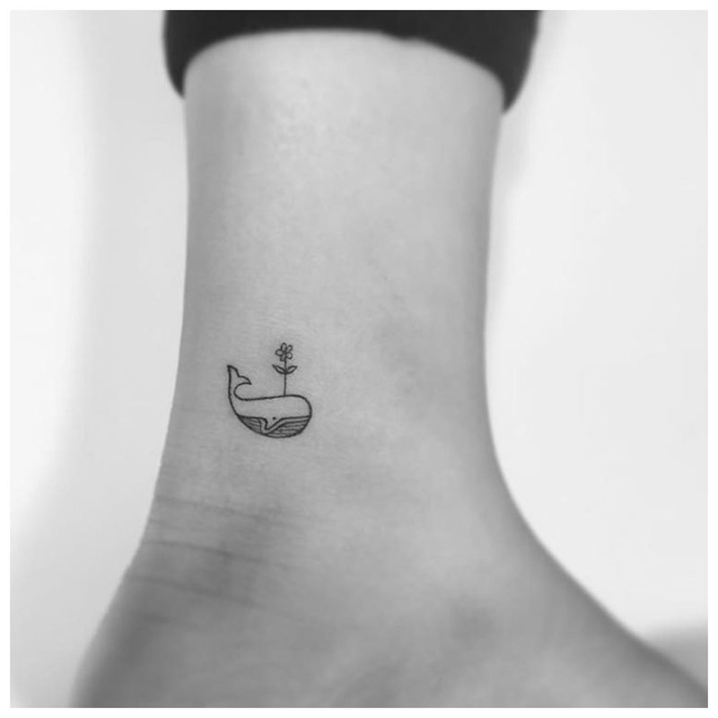 Whale mini tattoo