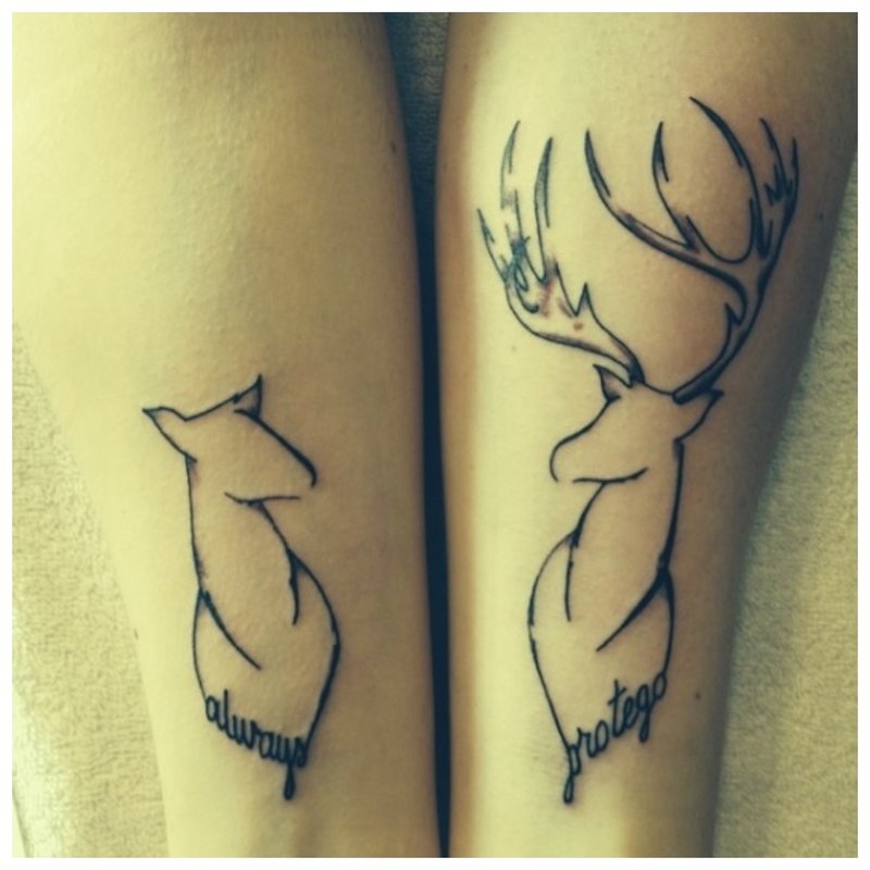 Animal tattoo for couple