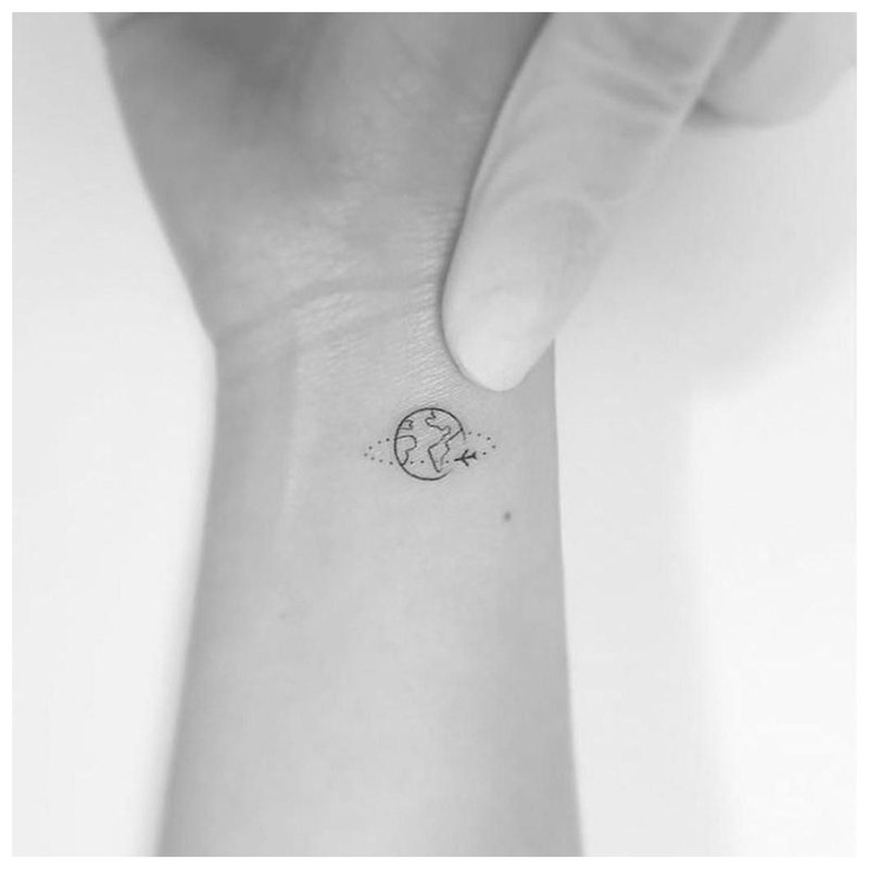 Planet mini tattoo