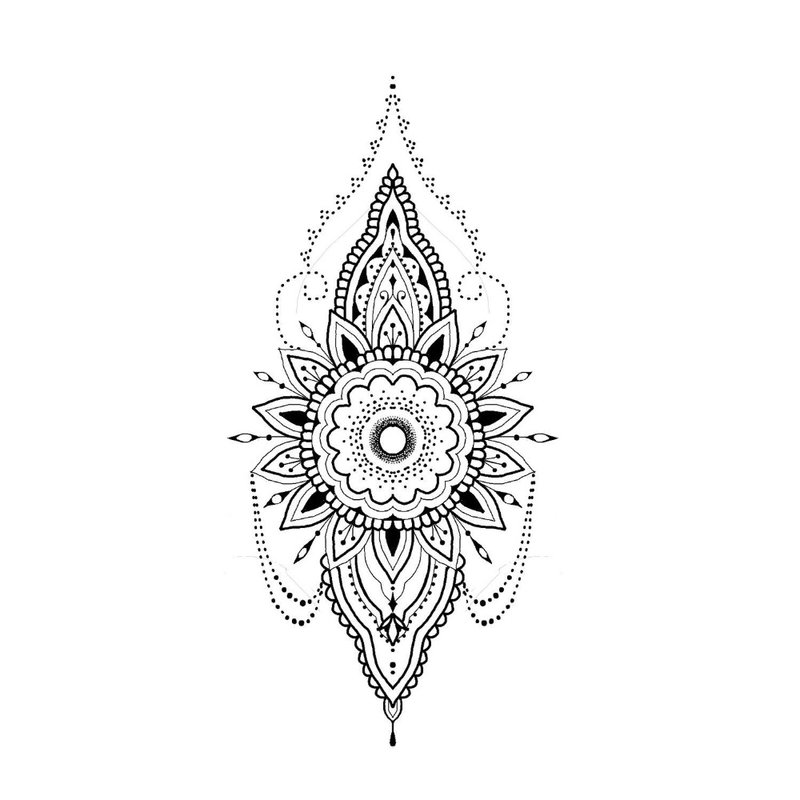 Variant of white mehendi for tattoos