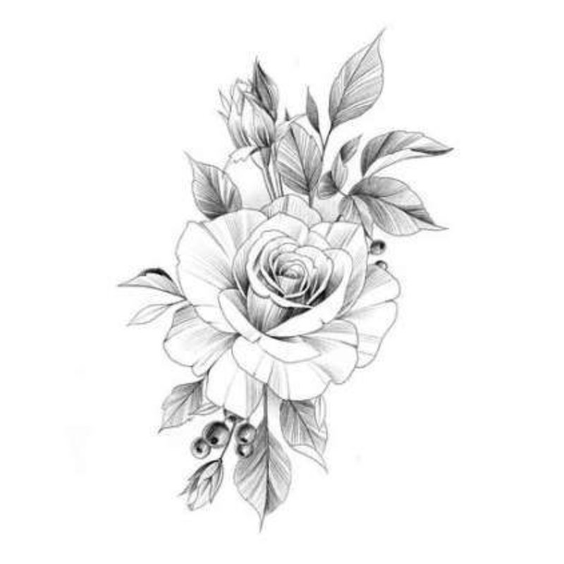 Floral sketch for tattoo.