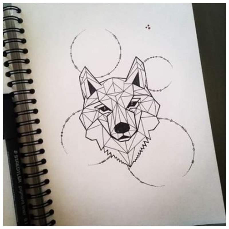 Wolf sketch for tattoo