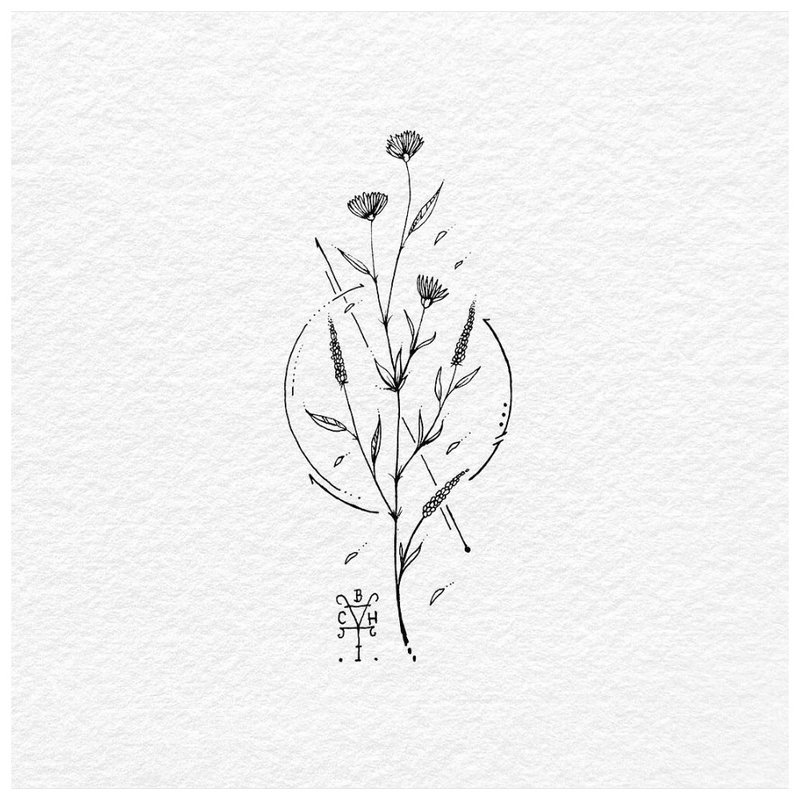 Minimalism flower tattoo sketch