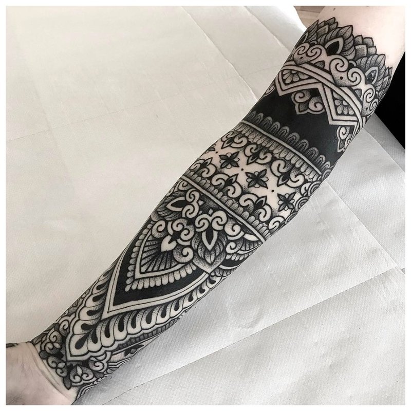 Tattoo for men in ethnic style.