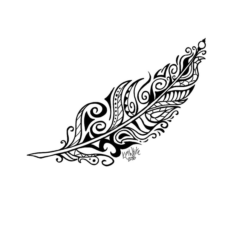 Feather - sketch for tattoo