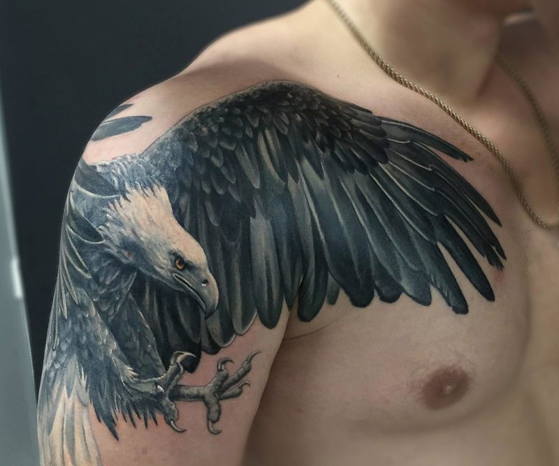 Eagle tattoo on the shoulder