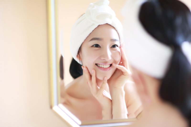 Morning Korean skin care