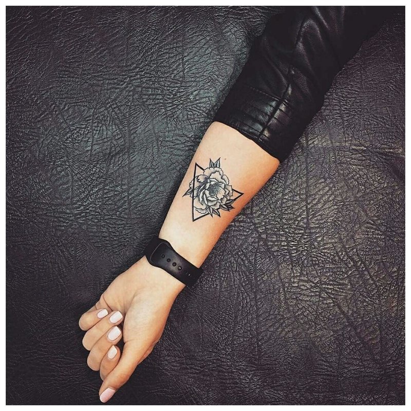 Triangle Flower Tattoo