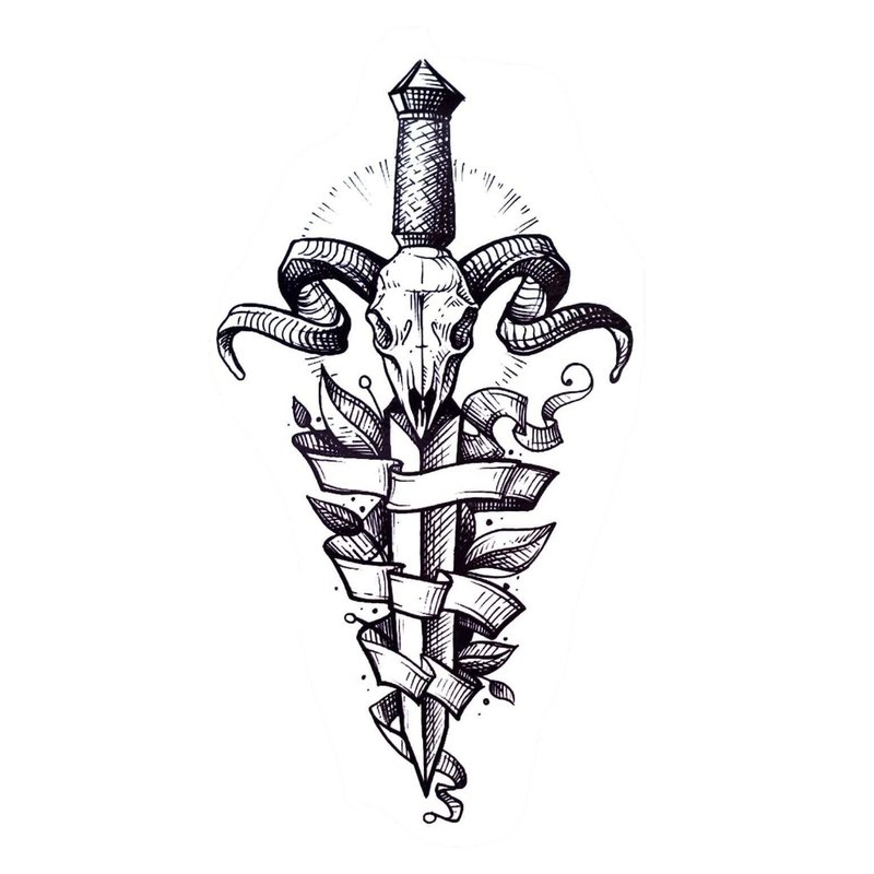 Dagger - tattoo sketch for a man