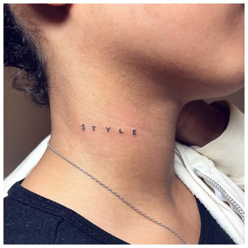 Celebrity neck tattoo