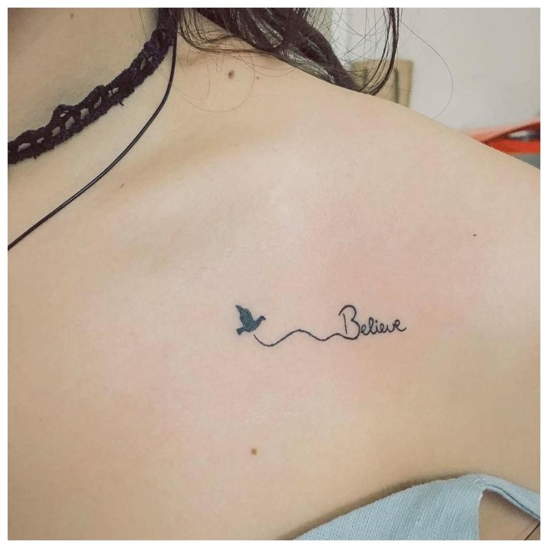 Mini tattoo inscription Believe