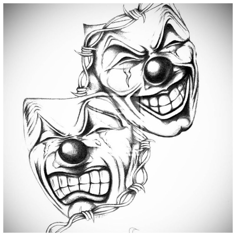 Masks - sketch for tattoo